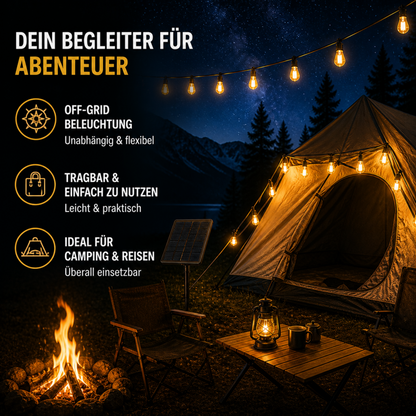 Solar LED Lichtsnoer 5-10m Outdoor Waterdicht Tuinverlichting Camping Decoratie