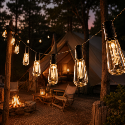 Solar LED Lichtsnoer 5-10m Outdoor Waterdicht Tuinverlichting Camping Decoratie
