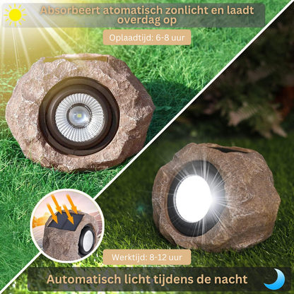Solarlampen Rotsverlichting LED Tuinverlichting Buitenverlichting Zonne-energie Landschap Pad Terras