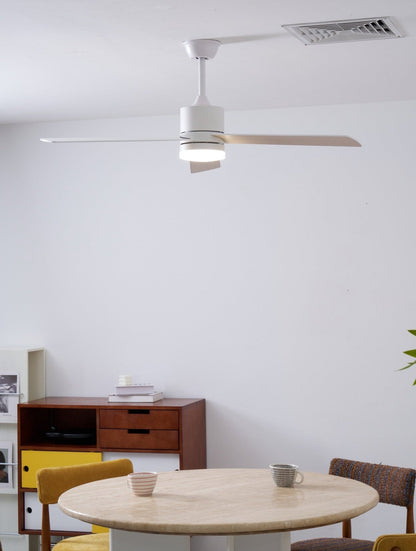Plafondventilator met LED-verlichting Ø132 cm - 6 snelheden met afstandsbediening - energiezuinig design voor slaapkamer en woonkamer