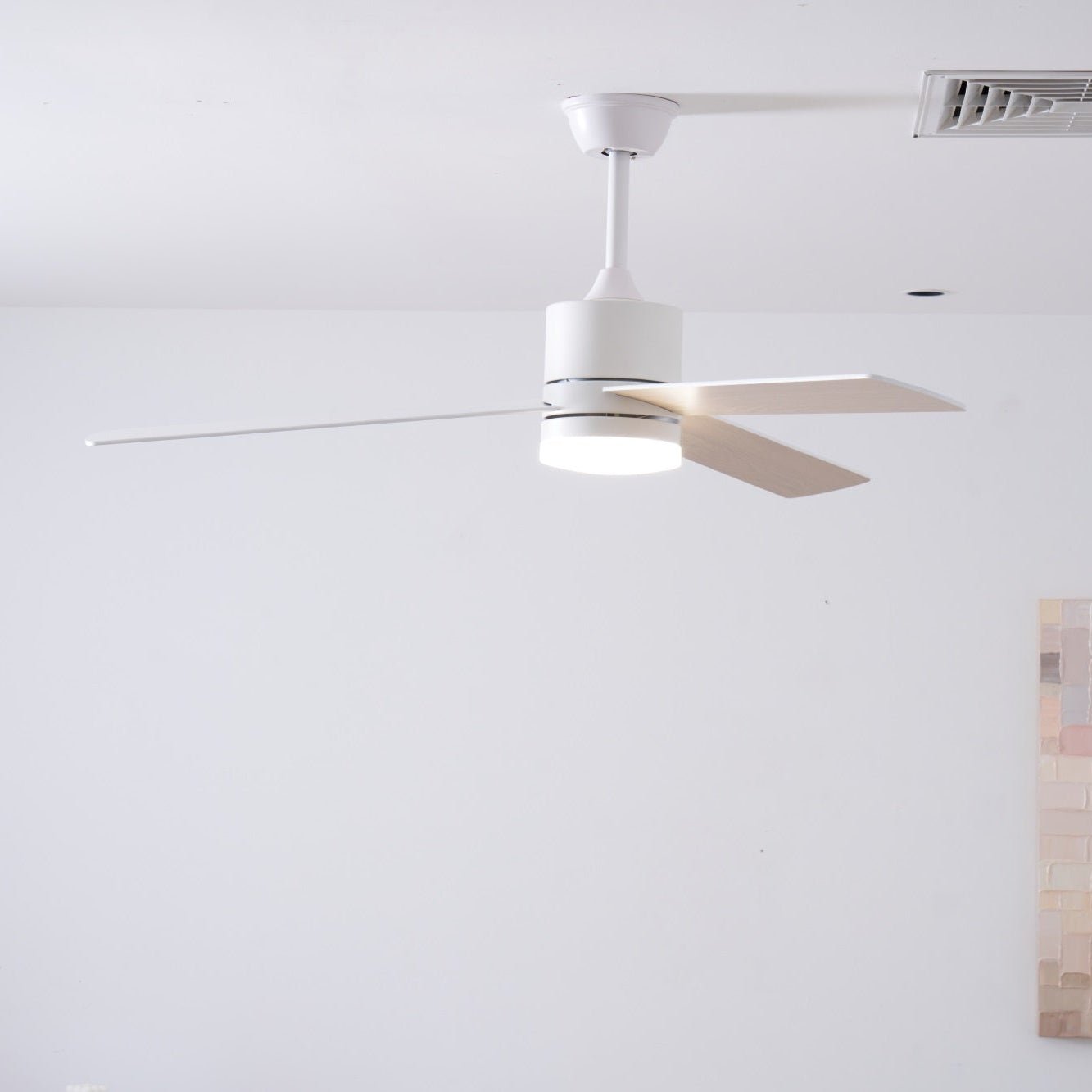 Plafondventilator met LED-verlichting Ø132 cm - 6 snelheden met afstandsbediening - energiezuinig design voor slaapkamer en woonkamer
