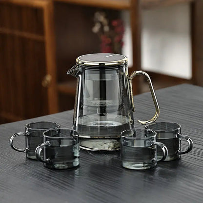 Glazen Theepot Magnetisch Filter Borosilicaat RVS 700ml Losse Thee Keuken