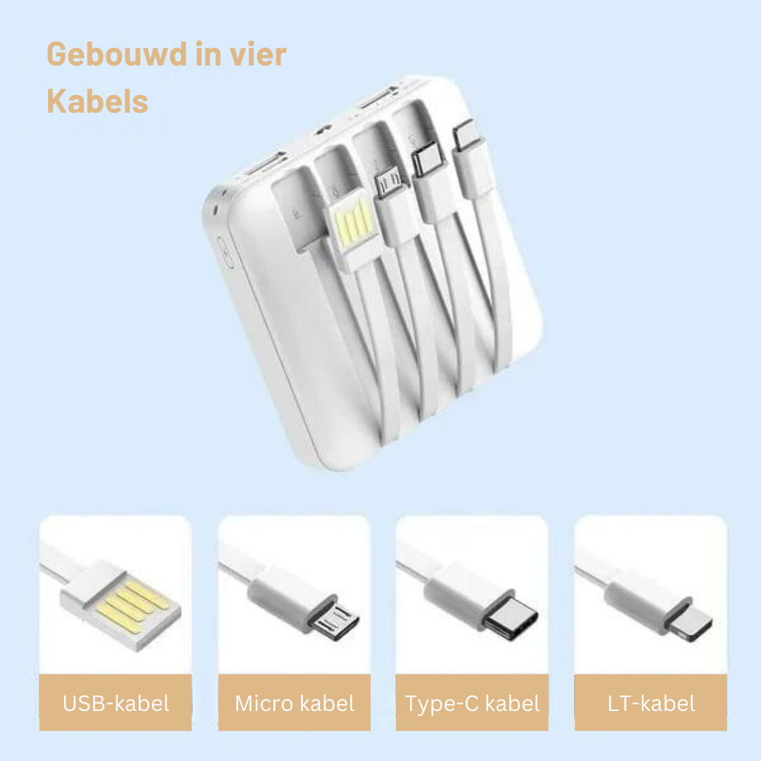 Draagbare Zonne-Energie Powerbank met LED-Zaklamp en Meerdere Oplaadpoorten – Ideaal voor Outdoor, Camping en Noodgevallen