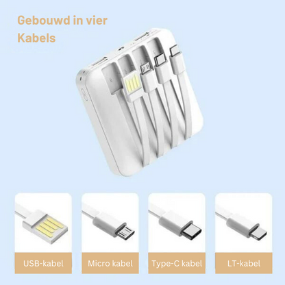 Draagbare Zonne-Energie Powerbank met LED-Zaklamp en Meerdere Oplaadpoorten – Ideaal voor Outdoor, Camping en Noodgevallen