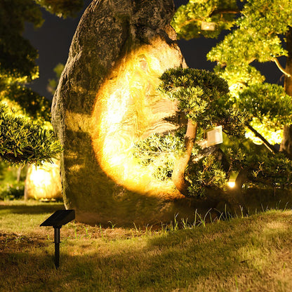 Solar Grondspot LED Gazon en Borders IP65 Warmwit Verstelbare Zoomlens Draadloos Tuinpad