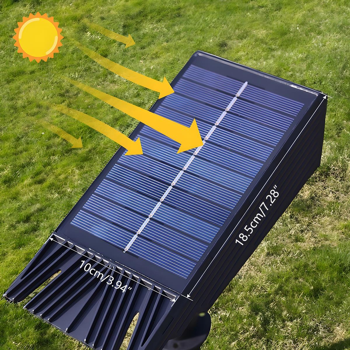 Solar Grondspot LED Gazon en Borders IP65 Warmwit Verstelbare Zoomlens Draadloos Tuinpad