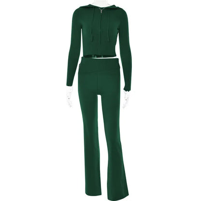 Lounge Set met Hoodie en Wijde Broek van Zachte Stretch Stof