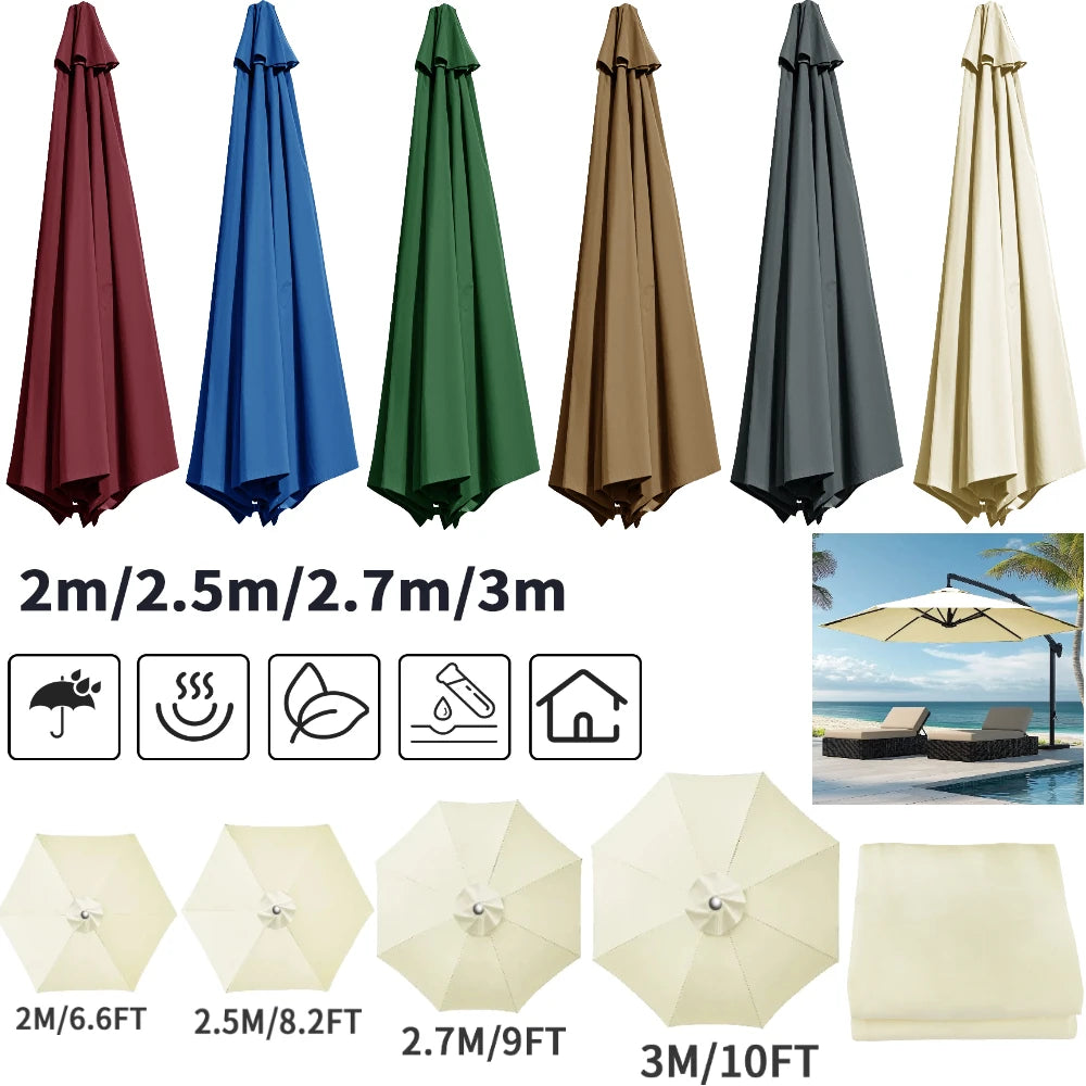 Vervangingshoes voor parasol 6/8 spaken waterafstotend met ventilatie 2-3 meter