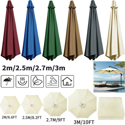 Vervangingshoes voor parasol 6/8 spaken waterafstotend met ventilatie 2-3 meter