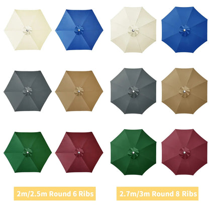 Vervangingshoes voor parasol 6/8 spaken waterafstotend met ventilatie 2-3 meter