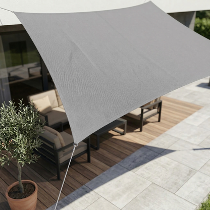 Waterdicht Rechthoekig Schaduwdoek met UV-Bescherming – Zonnedoek voor Tuin, Terras, Balkon & Zwembad – Scheurvast incl. Bevestigingskoorden