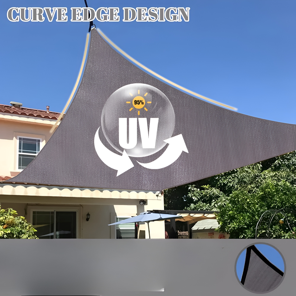 Waterdicht Rechthoekig Schaduwdoek met UV-Bescherming – Zonnedoek voor Tuin, Terras, Balkon & Zwembad – Scheurvast incl. Bevestigingskoorden