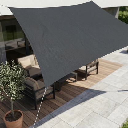 Schaduwdoek Rechthoekig Waterdicht Terras Tuin Balkon Zonnedoek Zonwering Zwembad Zonnezeil Schaduwdoeken Antraciet