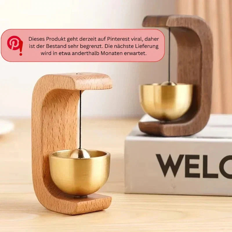 Magnetisch Windorgel van Hout met Hangend Klankschaal Element Scandinavisch Design