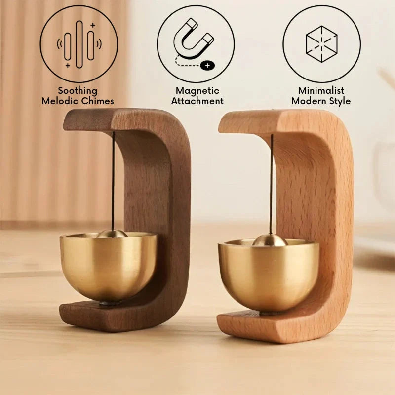 Magnetisch Windorgel van Hout met Hangend Klankschaal Element Scandinavisch Design
