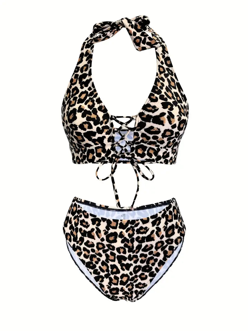 Leopardskin Bikini Set Elegante Dame