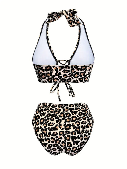 Leoparden Bikini Set Elegante Dames Badmode