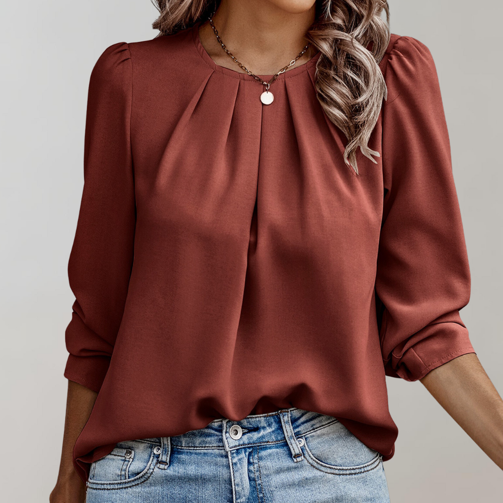 Elegante Blouse met Kant en Opgebolde Mouwen
