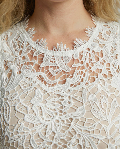 Vrouwelijke Maxi-jurk met Kant en Chiffon Mooi Elegant