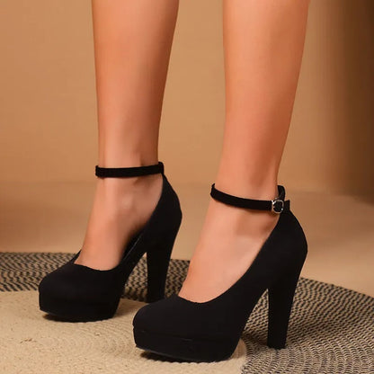 Sophie Dames Hakken | Elegante Zwarte Pumps met Plateauzool 1