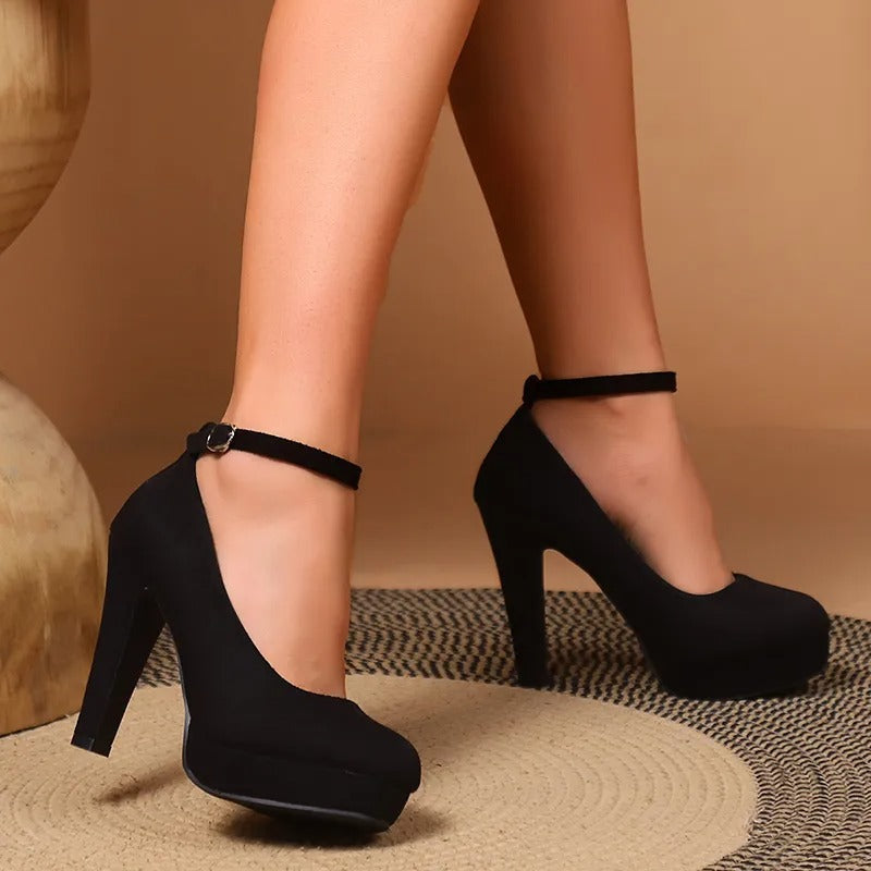 Sophie Dames Hakken | Elegante Zwarte Pumps met Plateauzool 2
