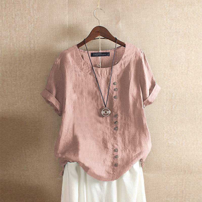 Vrouwelijke Zomerblouse Relaxed Fit Casual Stijl