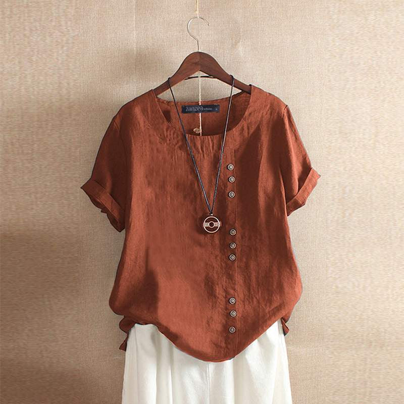 Zomerblouse Vrouw Relaxed Fit Casual Stijl
