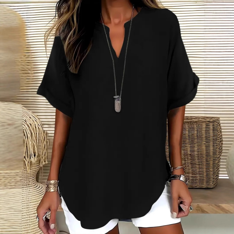 Damesblouse Elegante V-Hals Comfortabele Pasvorm - StudioMarella