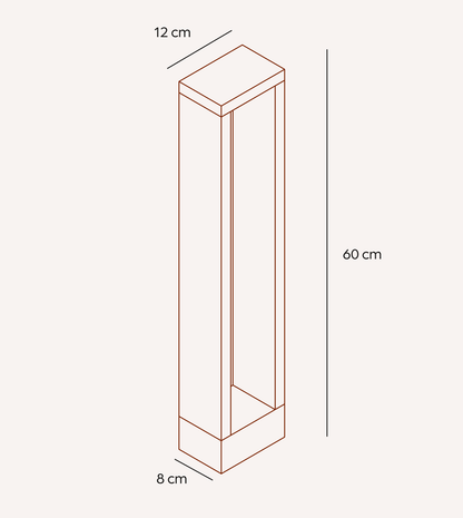 Buitenlamp Paal LED 10W IP65 Aluminium Zwart 60cm Tuin Oprit Pad Modern