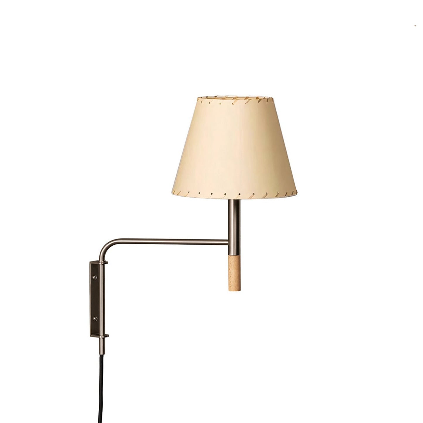 Verstelbare Wandlamp met Zwenkarm – Moderne Design Leeslamp met Handgebreide Perkament of Geplisseerde Kap