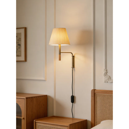 Verstelbare Wandlamp met Zwenkarm – Moderne Design Leeslamp met Handgebreide Perkament of Geplisseerde Kap