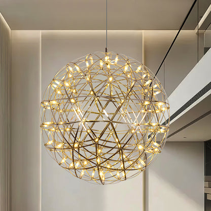 LED Hanglamp Bol Zilver Sfeerverlichting Moderne Lichtbol met Dimbare Lichtpunten Transparante Kristalbol Decoratief Scandinavisch Warm Wit Industrieel Design Interieurlamp