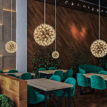 LED Hanglamp Bol Zilver Sfeerverlichting Moderne Lichtbol met Dimbare Lichtpunten Transparante Kristalbol Decoratief Scandinavisch Warm Wit Industrieel Design Interieurlamp