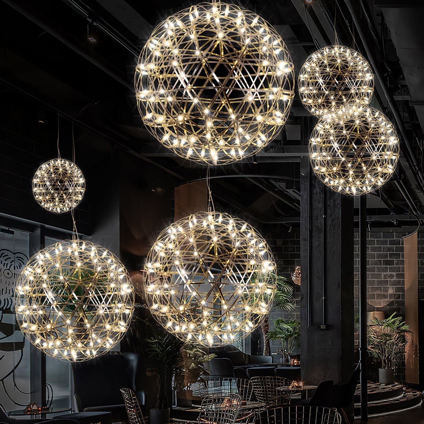 LED Hanglamp Bol Zilver Sfeerverlichting Moderne Lichtbol met Dimbare Lichtpunten Transparante Kristalbol Decoratief Scandinavisch Warm Wit Industrieel Design Interieurlamp
