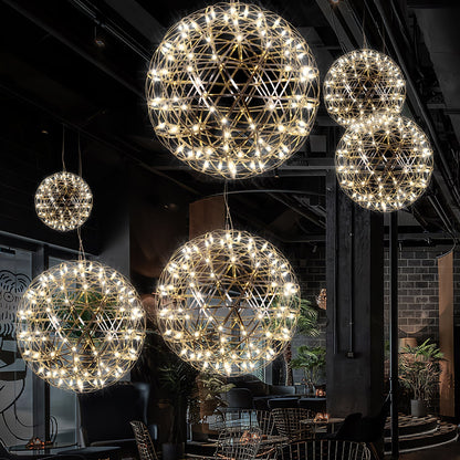 LED Hanglamp Bol Zilver Sfeerverlichting Moderne Lichtbol met Dimbare Lichtpunten Transparante Kristalbol Decoratief Scandinavisch Warm Wit Industrieel Design Interieurlamp