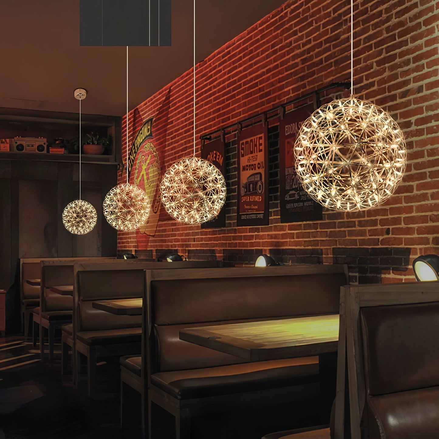 LED Hanglamp Bol Zilver Sfeerverlichting Moderne Lichtbol met Dimbare Lichtpunten Transparante Kristalbol Decoratief Scandinavisch Warm Wit Industrieel Design Interieurlamp