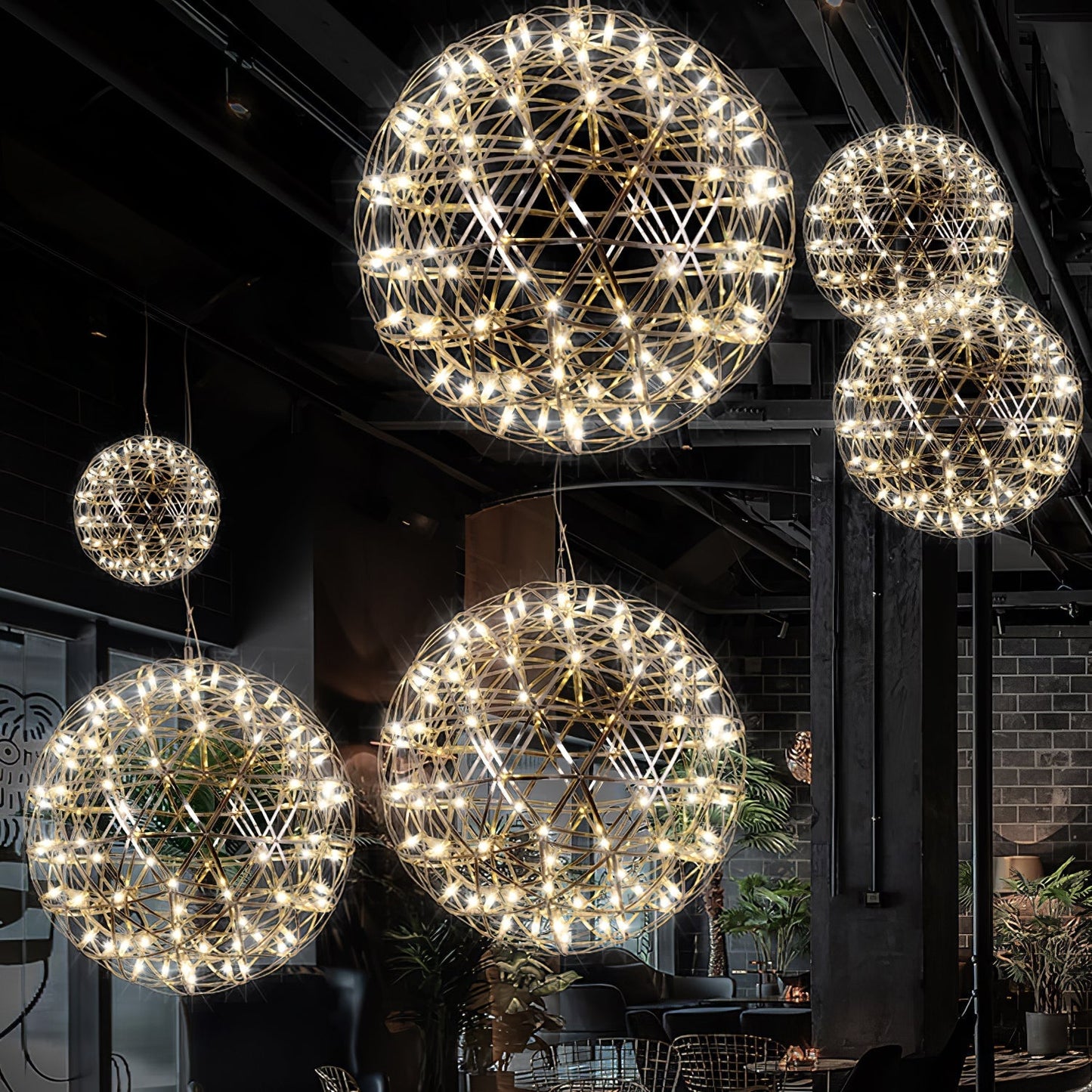 LED Hanglamp Bol Zilver Sfeerverlichting Moderne Lichtbol met Dimbare Lichtpunten Transparante Kristalbol Decoratief Scandinavisch Warm Wit Industrieel Design Interieurlamp