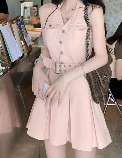 Elegante Plissé Rok Halternek voor Vrouw