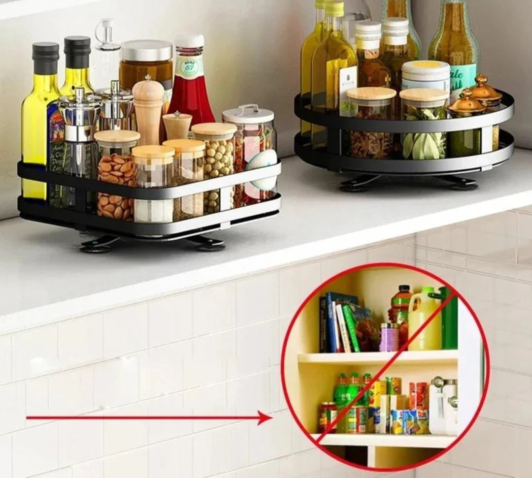 Draai-Organizer 360° – Roterende Kast- en Keuken Organizer voor Badkamer & Voorraadkast