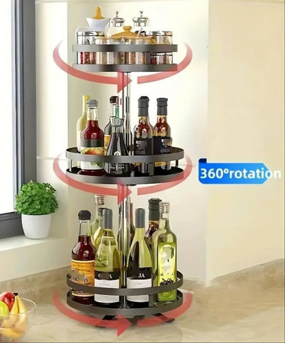 Draai-Organizer 360° – Roterende Kast- en Keuken Organizer voor Badkamer & Voorraadkast