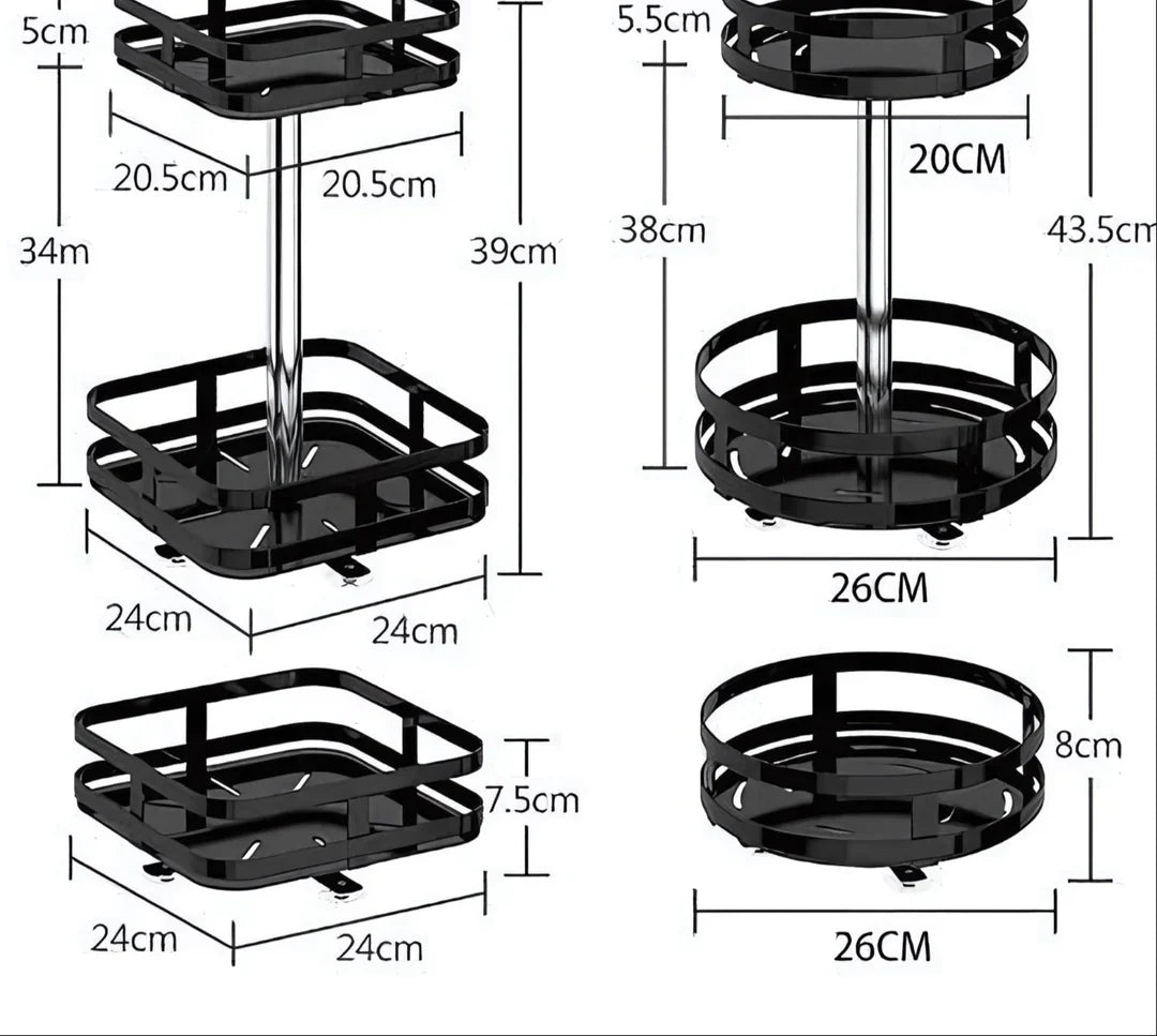Draai-Organizer 360° – Roterende Kast- en Keuken Organizer voor Badkamer & Voorraadkast