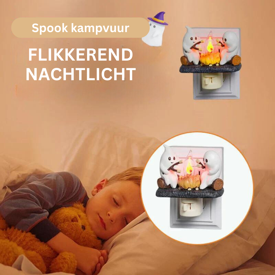 Spookvlam Nachtlampje met Kampvuureffect – Uniek LED Sfeerlicht met Flikkerende Gloed voor Kinderen en Volwassenen