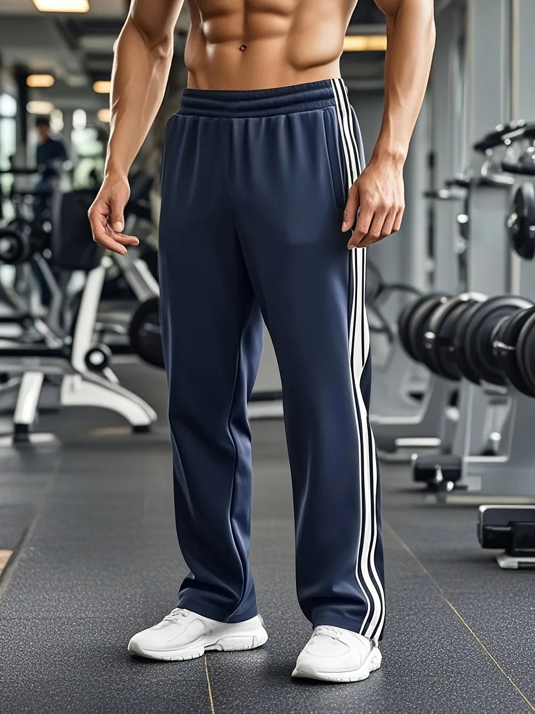 Elastische Sportbroek met Zijstrepen en Comfortabele Stretch - StudioMarella