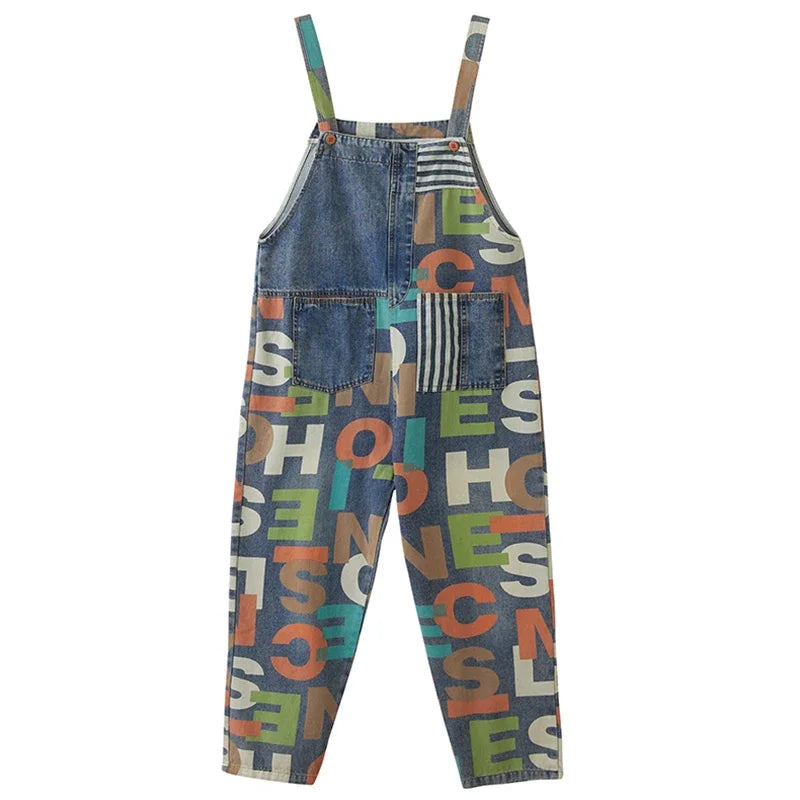 Dames Tuinbroek Zomerse Vintage Stijl Kleurrijk