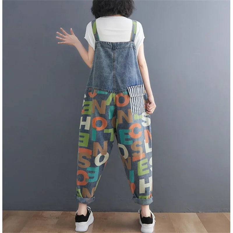 Dames Tuinbroek Zomerse Vintage Stijl Kleurrijk