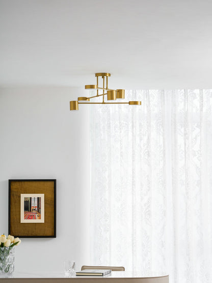 Sputnik Plafondlamp 6-armen LED Metalen Frame Ø57cm Goud Zwart Wit 36W dimbaar Mid-Century Scandinavische eetkamer woonkamer entree modern design