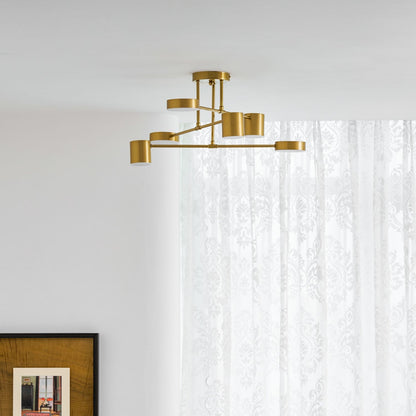 Sputnik Plafondlamp 6-armen LED Metalen Frame Ø57cm Goud Zwart Wit 36W dimbaar Mid-Century Scandinavische eetkamer woonkamer entree modern design
