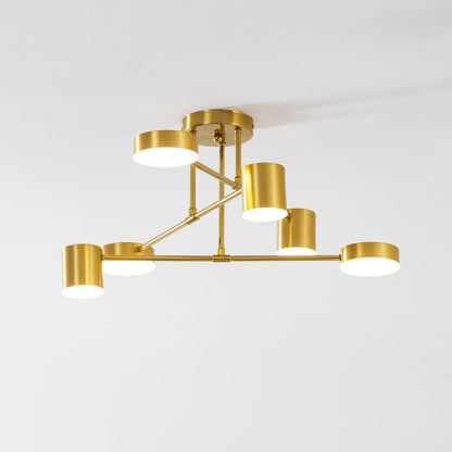 Sputnik Plafondlamp 6-armen LED Metalen Frame Ø57cm Goud Zwart Wit 36W dimbaar Mid-Century Scandinavische eetkamer woonkamer entree modern design