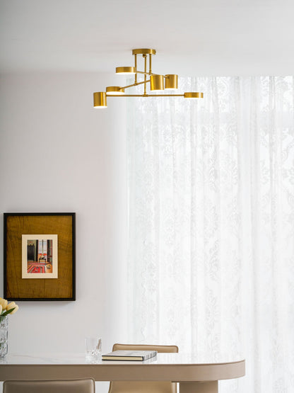 Sputnik Plafondlamp 6-armen LED Metalen Frame Ø57cm Goud Zwart Wit 36W dimbaar Mid-Century Scandinavische eetkamer woonkamer entree modern design