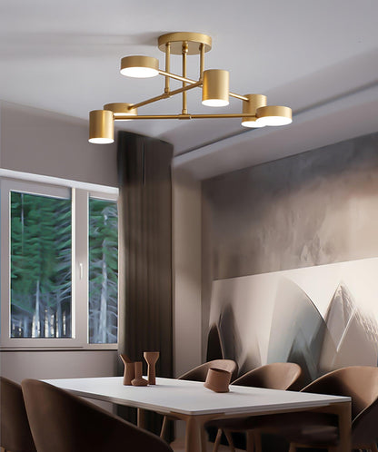 Sputnik Plafondlamp 6-armen LED Metalen Frame Ø57cm Goud Zwart Wit 36W dimbaar Mid-Century Scandinavische eetkamer woonkamer entree modern design